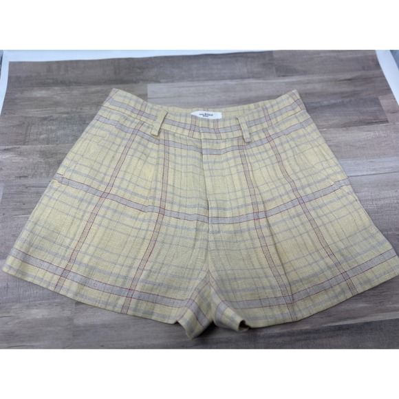 Isabel Marant Pants - Isabel Marant Yellow Plaid Jean Shorts